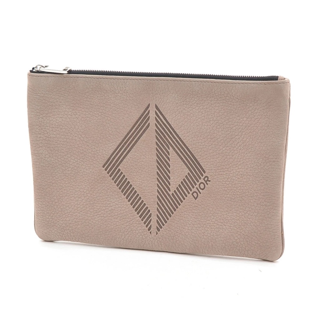 Dior Taupe Leather Pouch